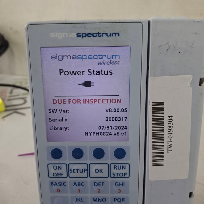 Baxter Sigma Spectrum 8.00.05 w/o Battery Infusion Pump