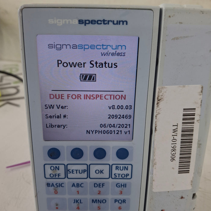 Baxter Sigma Spectrum 8.00.03 w/o Battery Infusion Pump