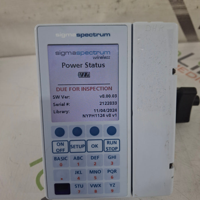 Baxter Sigma Spectrum 8.00.03 w/o Battery Infusion Pump