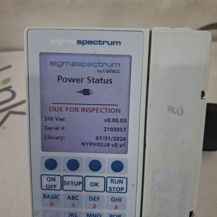 Baxter Sigma Spectrum 8.00.03 w/o Battery Infusion Pump