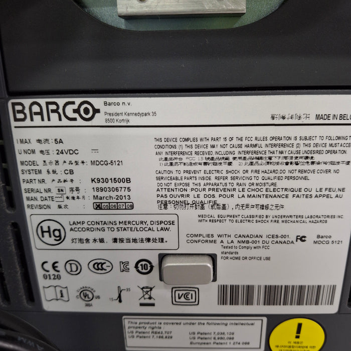 Barco Barco MDCG-5121 Greyscale Monitor X-Ray Equipment reLink Medical