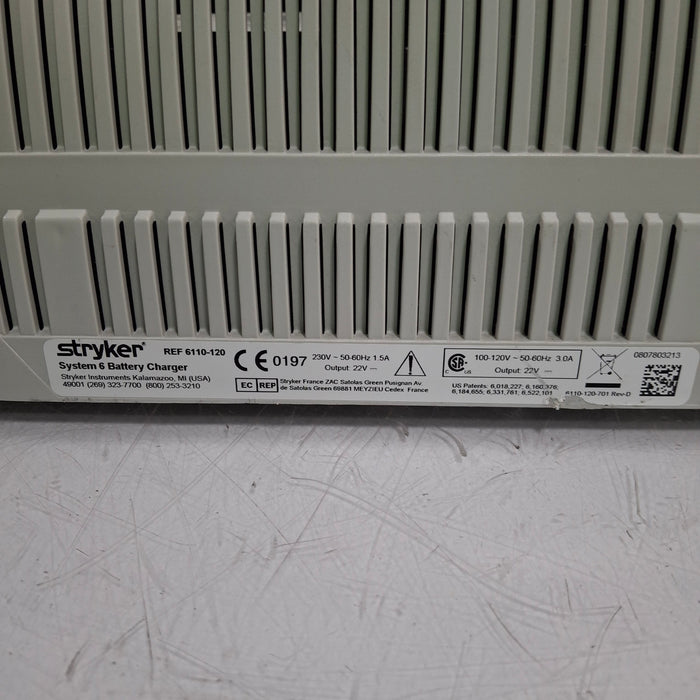 Stryker Stryker System 6 6110-120 Battery Charger Surgical Power Instruments reLink Medical