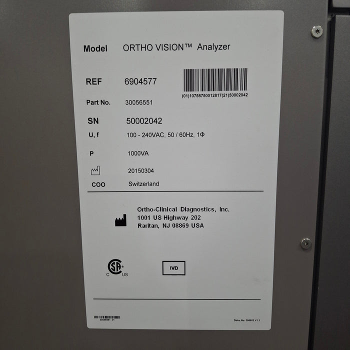 Ortho Clinical Diagnostics OrthoVision Analyzer
