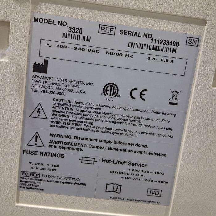 Advanced Instruments 3320 Osmometer