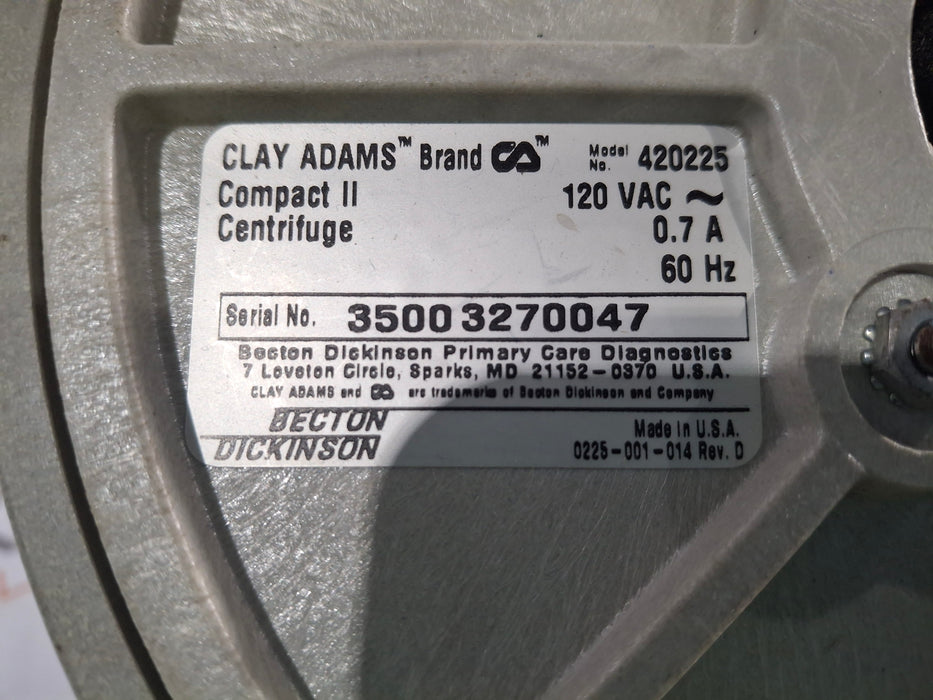 Clay Adams Compact 2 centrifuge