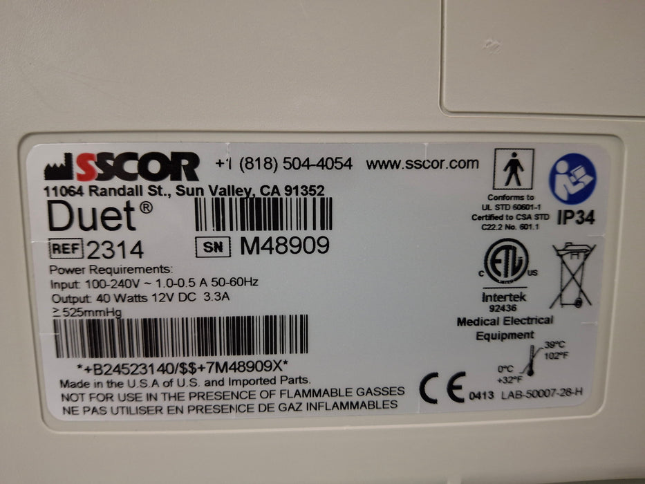 SSCOR, Inc. SSCOR, Inc. S-Scort Duet Portable Aspirator Surgical Equipment reLink Medical