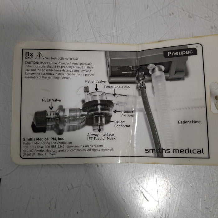 Smiths Medical Pneupac ParaPAC 200D Ventilator