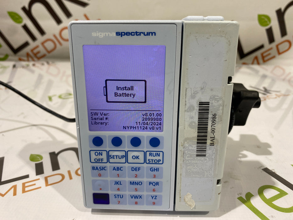 Baxter Baxter Sigma Spectrum 8.01.00 w/o Battery Infusion Pump Infusion Pump reLink Medical