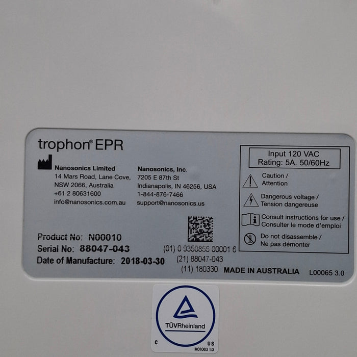 NanoSonics Trophon EPR High Level Disinfection