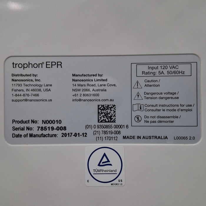 NanoSonics Trophon EPR High Level Disinfection