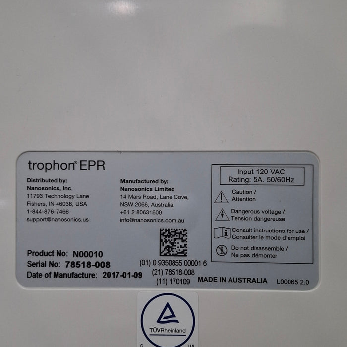 NanoSonics Trophon EPR High Level Disinfection