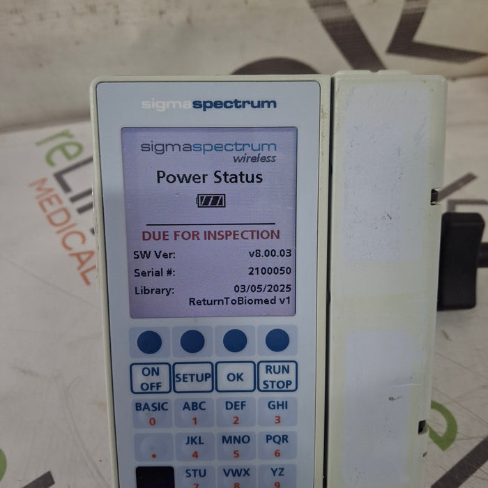 Baxter Sigma Spectrum 8.00.03 w/o Battery Infusion Pump