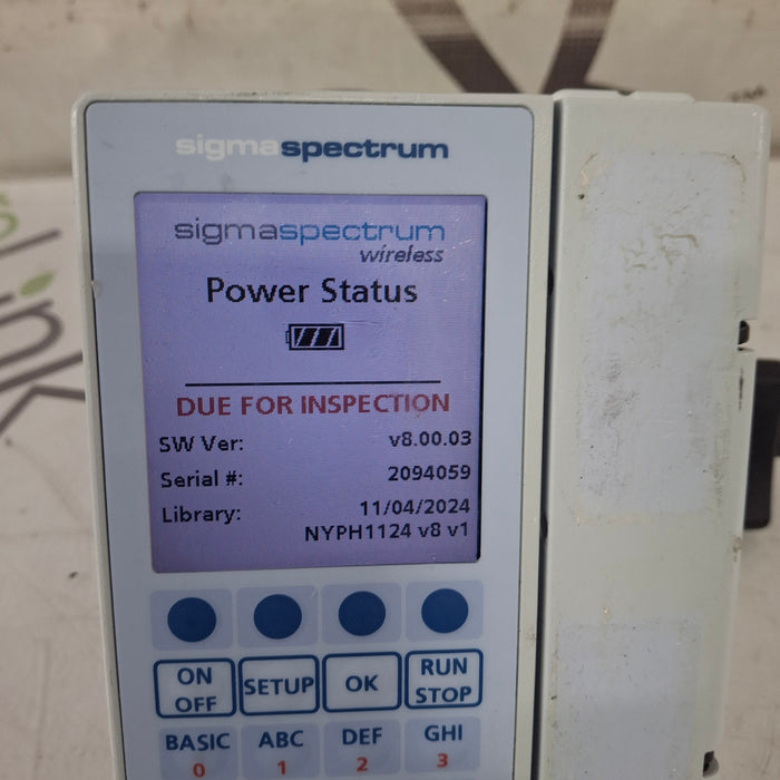 Baxter Sigma Spectrum 8.00.03 w/o Battery Infusion Pump
