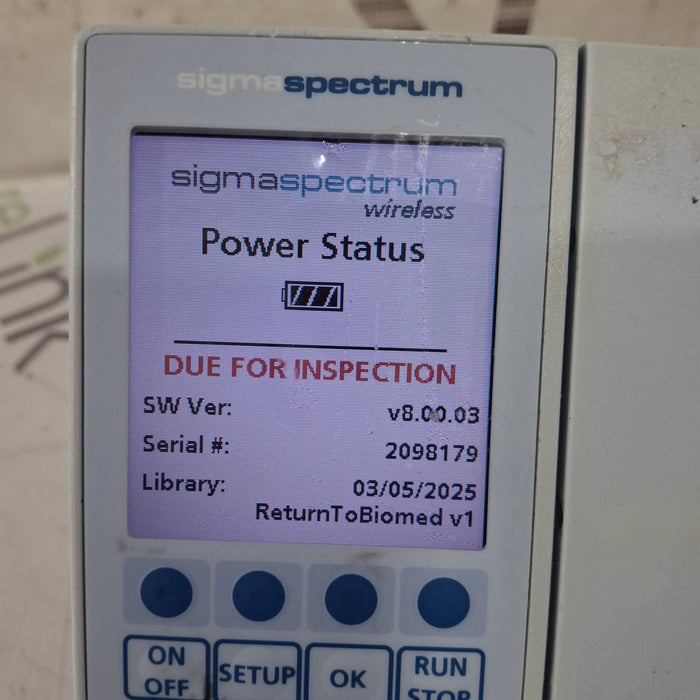 Baxter Sigma Spectrum 8.00.03 w/o Battery Infusion Pump