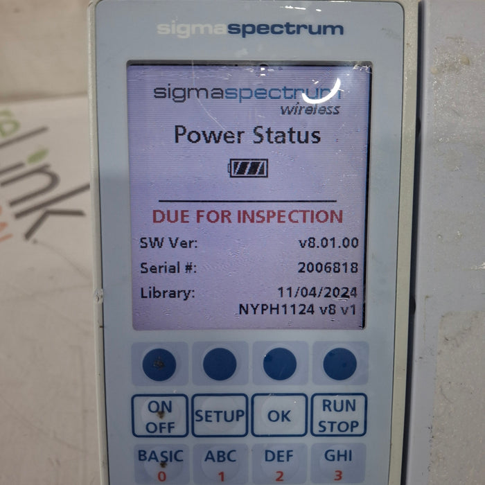 Baxter Sigma Spectrum 8.01.00 w/o Battery Infusion Pump