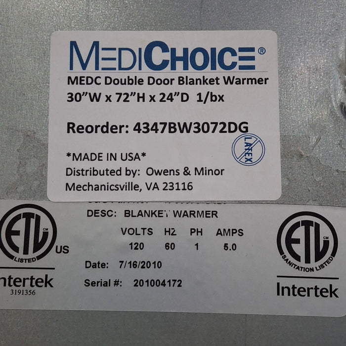 MediChoice MediChoice MEDC Double Door Blanket Warmer Medical Furniture reLink Medical