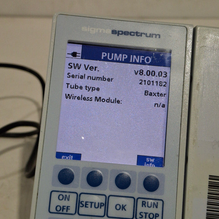 Baxter Sigma Spectrum 8.00.03 w/o Battery Infusion Pump