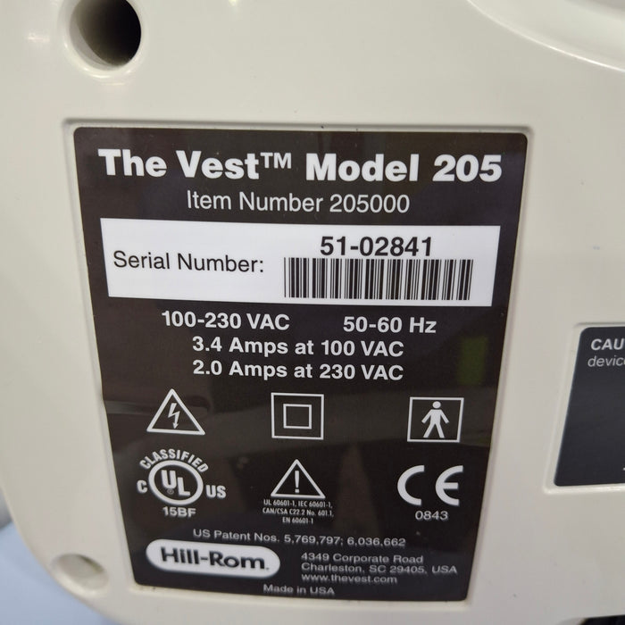 Hill-Rom Hill-Rom The Vest Airway Clearance System Model 205 Respiratory reLink Medical