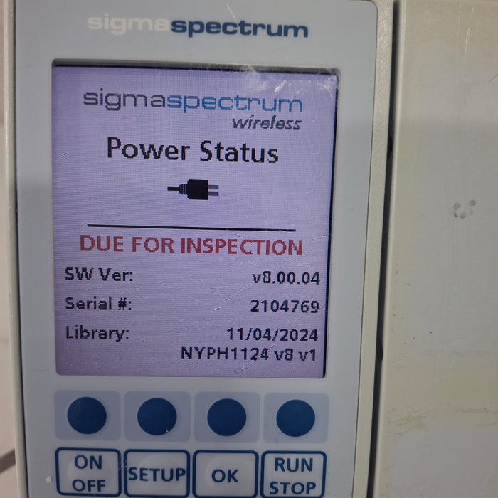 Baxter Sigma Spectrum 8.00.04 w/o Battery Infusion Pump