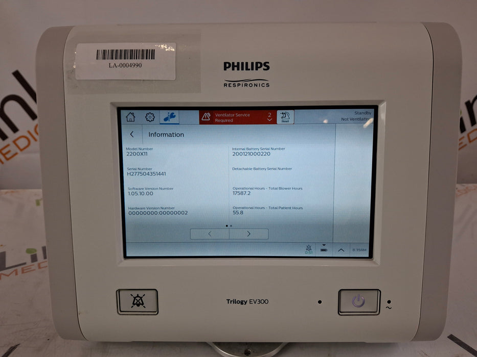 Philips Philips Trilogy EV300 Ventilator Respiratory reLink Medical