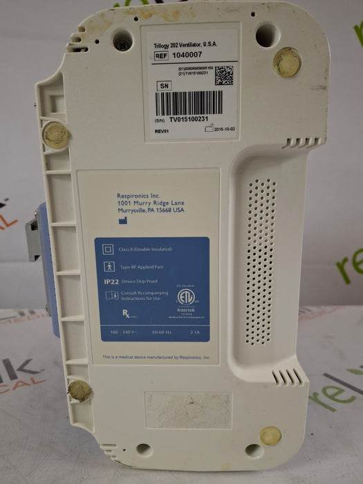 Respironics Respironics Trilogy 202 Ventilator Respiratory reLink Medical