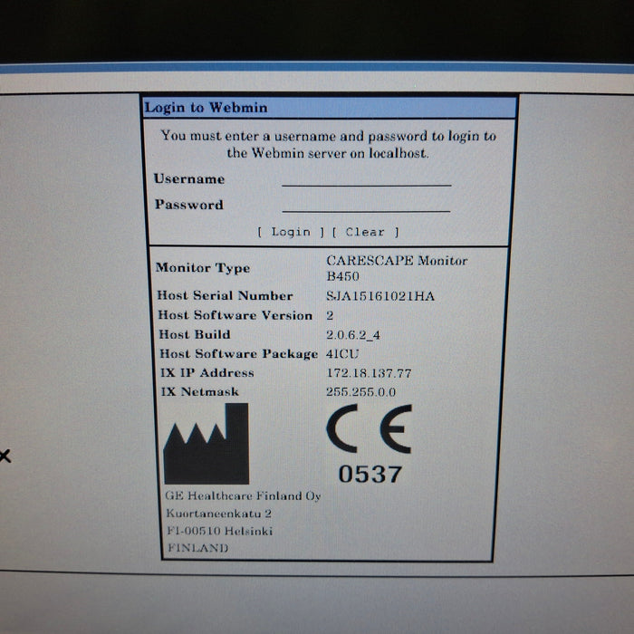 GE Healthcare GE Healthcare Carescape B450 Patient Monitor Patient Monitors reLink Medical