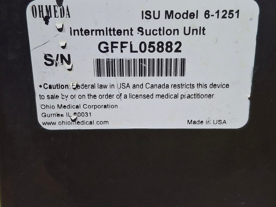 Ohmeda Medical ISU Model 6-1251 Intermittent Suction Unit