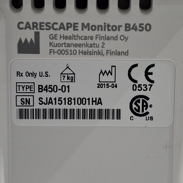 GE Healthcare Carescape B450 Patient Monitor