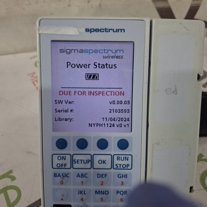 Baxter Sigma Spectrum 8.00.03 w/o Battery Infusion Pump