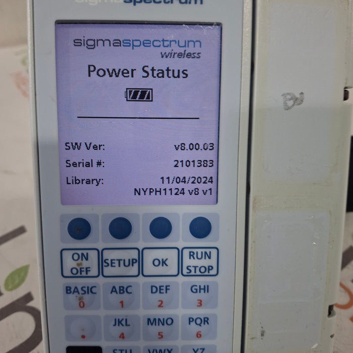 Baxter Sigma Spectrum 8.00.03 w/o Battery Infusion Pump