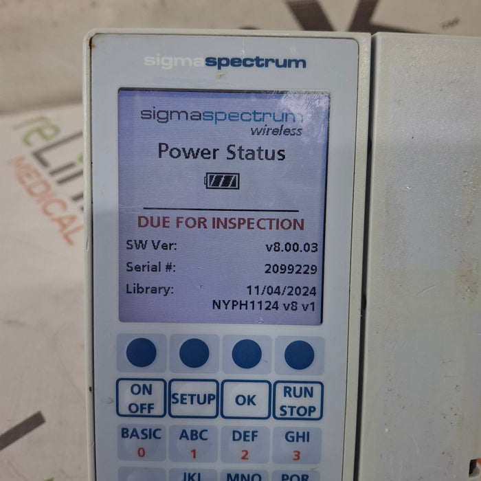 Baxter Sigma Spectrum 8.00.03 w/o Battery Infusion Pump