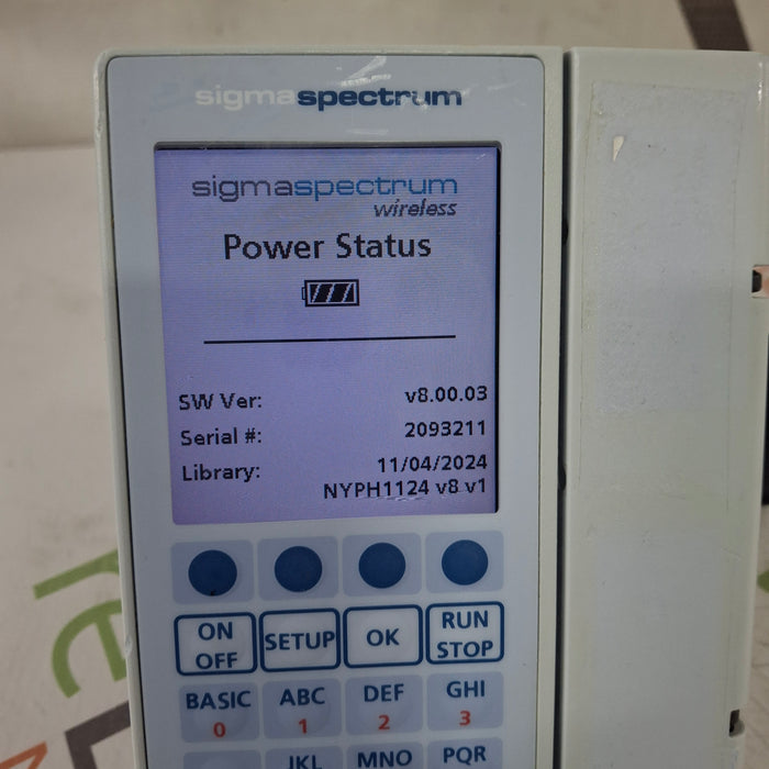 Baxter Sigma Spectrum 8.00.03 w/o Battery Infusion Pump