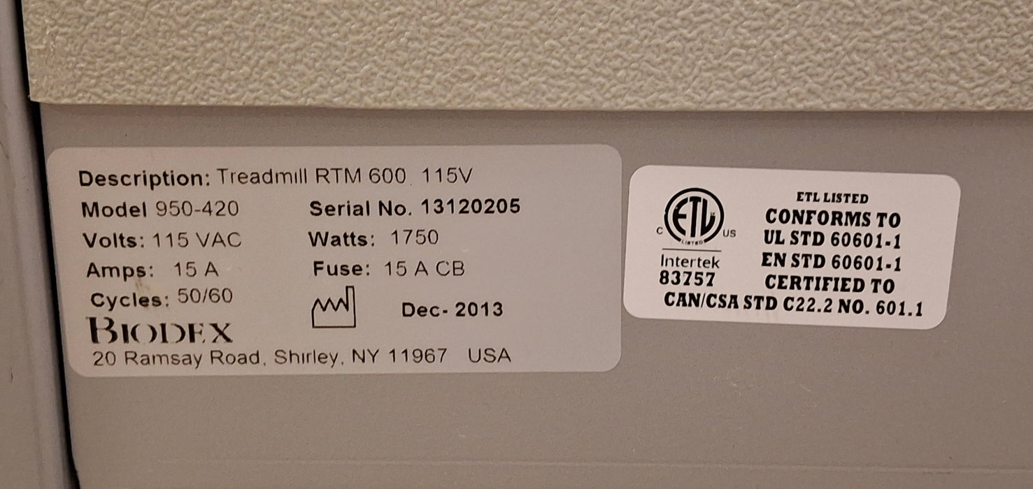 Biodex Biodex RTM 600 Treadmill Fitness and Rehab Equipment reLink Medical