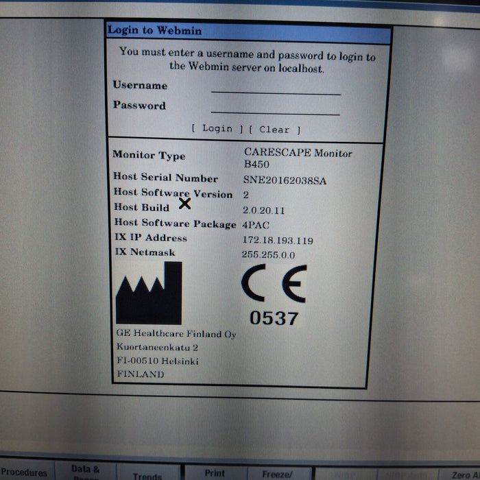 GE Healthcare GE Healthcare Carescape B450 Post Anesthesia Care Patient Monitor Patient Monitors reLink Medical