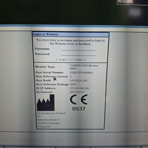 GE Healthcare GE Healthcare Carescape B450 Neonatal Care Patient Monitor Patient Monitors reLink Medical