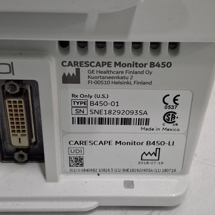 GE Healthcare GE Healthcare Carescape B450 Post Anesthesia Care Patient Monitor Patient Monitors reLink Medical