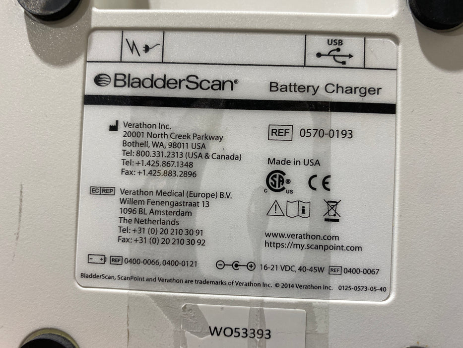 Verathon Medical, Inc BladderScan 0570-0193 Battery Charger