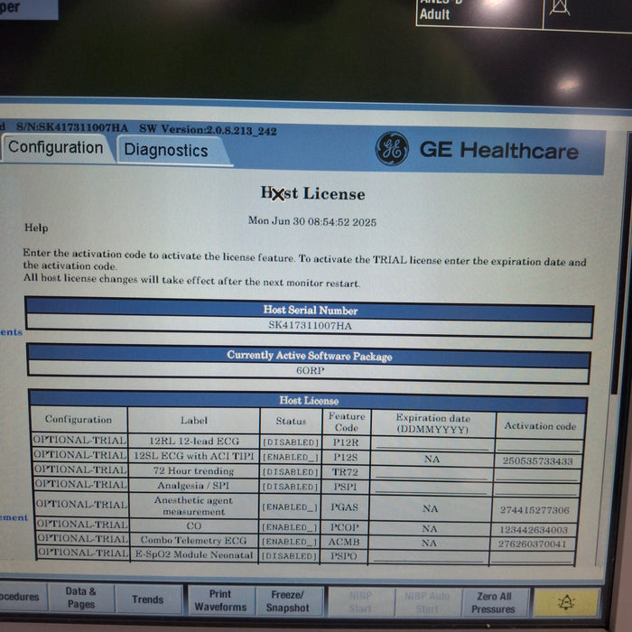 GE Healthcare Carescape B650 Anesthesia Care Patient Monitor