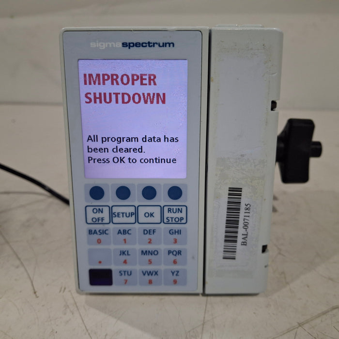 Baxter Sigma Spectrum 8.00.03 w/o Battery Infusion Pump