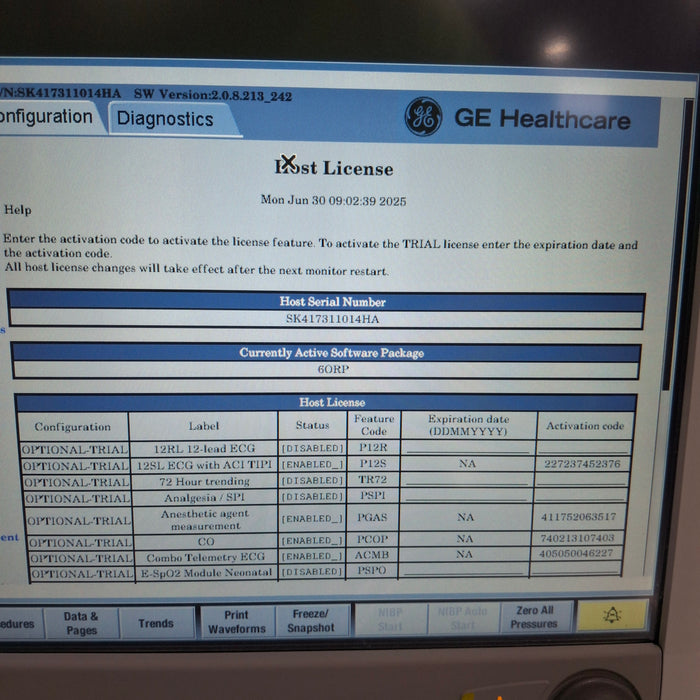 GE Healthcare Carescape B650 Anesthesia Care Patient Monitor