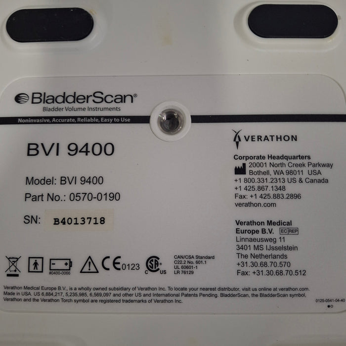 Verathon Medical, Inc BVI 9400 Bladderscan