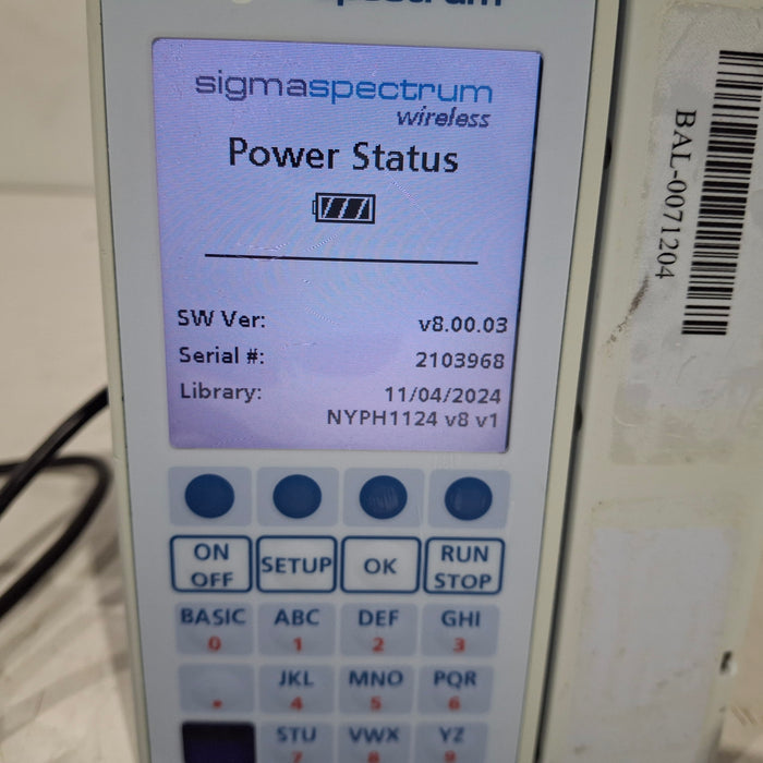 Baxter Sigma Spectrum 8.00.03 w/o Battery Infusion Pump