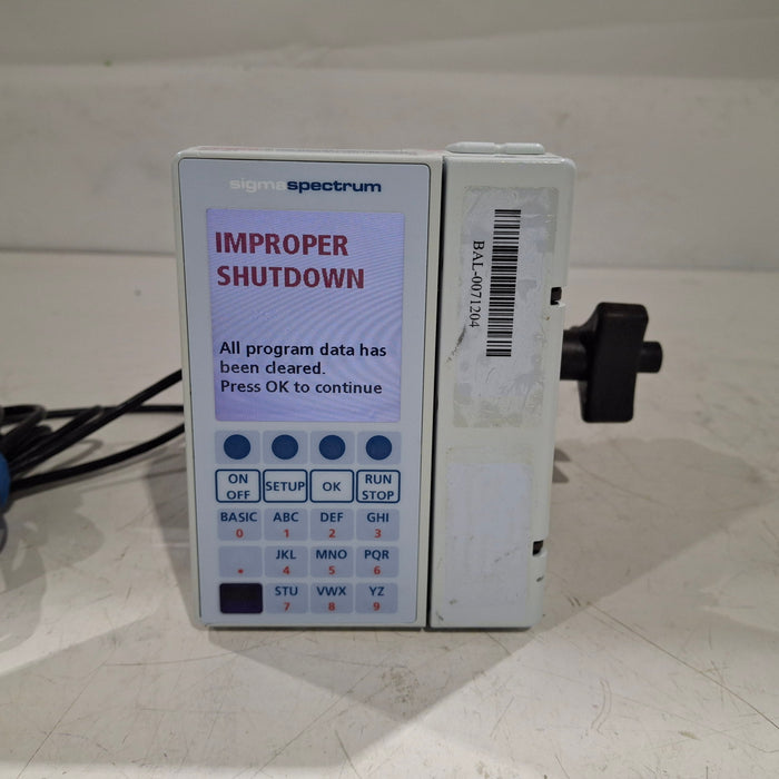 Baxter Sigma Spectrum 8.00.03 w/o Battery Infusion Pump