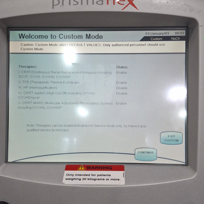 Gambro Prismaflex Dialysis Machine