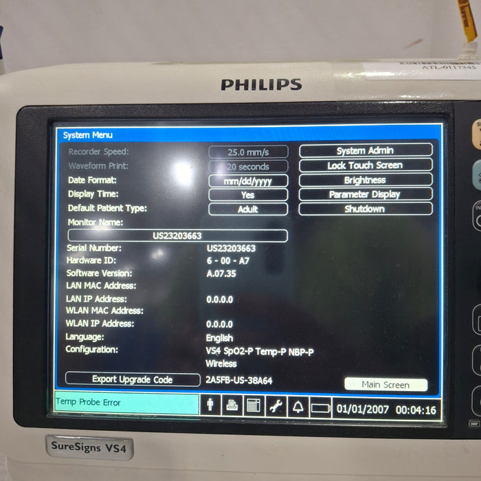 Philips Philips SureSigns VS4 Vital Signs Monitor Patient Monitors reLink Medical