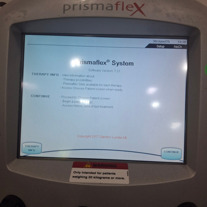 Gambro Prismaflex Dialysis Machine
