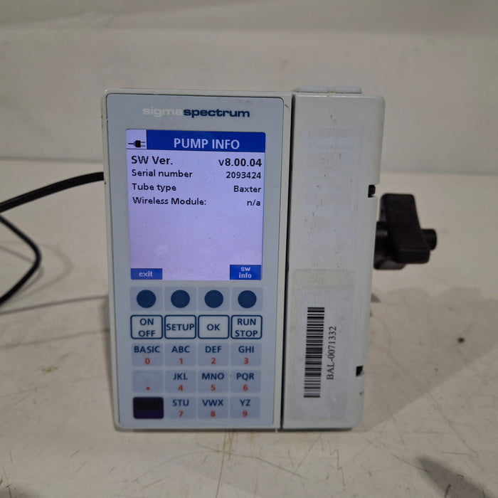 Baxter Baxter Sigma Spectrum 8.00.04 w/o Battery Infusion Pump Infusion Pump reLink Medical