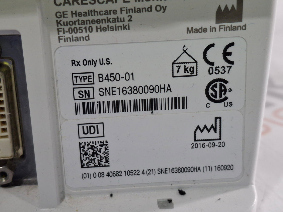 GE Healthcare Carescape B450 Patient Monitor
