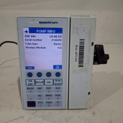 Baxter Baxter Sigma Spectrum 8.00.03 w/o Battery Infusion Pump Infusion Pump reLink Medical