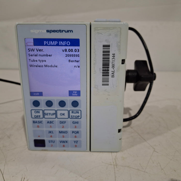 Baxter Baxter Sigma Spectrum 8.00.03 w/o Battery Infusion Pump Infusion Pump reLink Medical